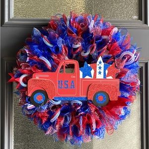 New 4th of July patriotic 20” wreath